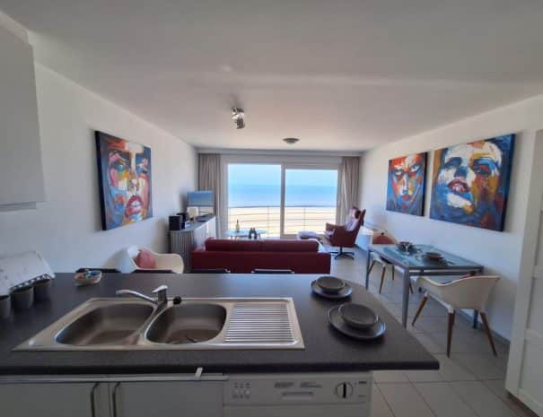 zeezicht vakantieverhuur in Oostende living montebello