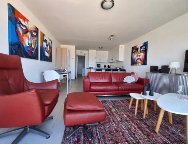 zeezicht vakantieverhuur in Oostende living montebello